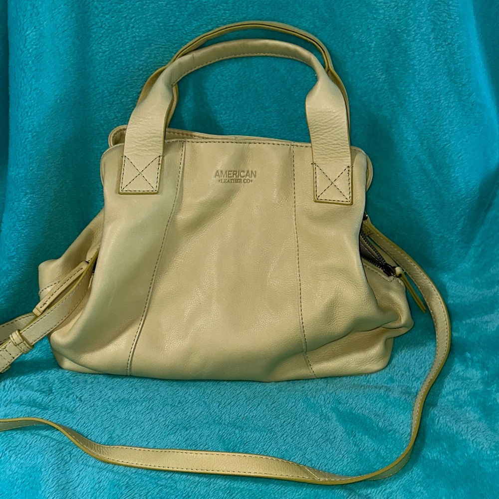 American Leather Co. Cream Shoulder Bag